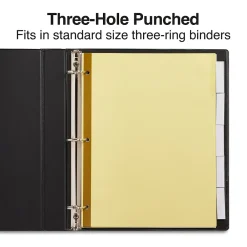 Dividers|Staples Large Tab Insertable Paper Dividers, Clear 5 Tab, Buff (13486/11110)