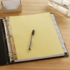 Dividers|Staples Large Tab Insertable Paper Divider, 8 Tabs, Buff with Clear Tabs, 1 Set (18934/11112)