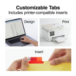 Dividers|Staples Large Tab Insertable Paper Divider, 8 Tabs, Buff with Assorted-Color Tabs, 4 Sets (13517/14483)