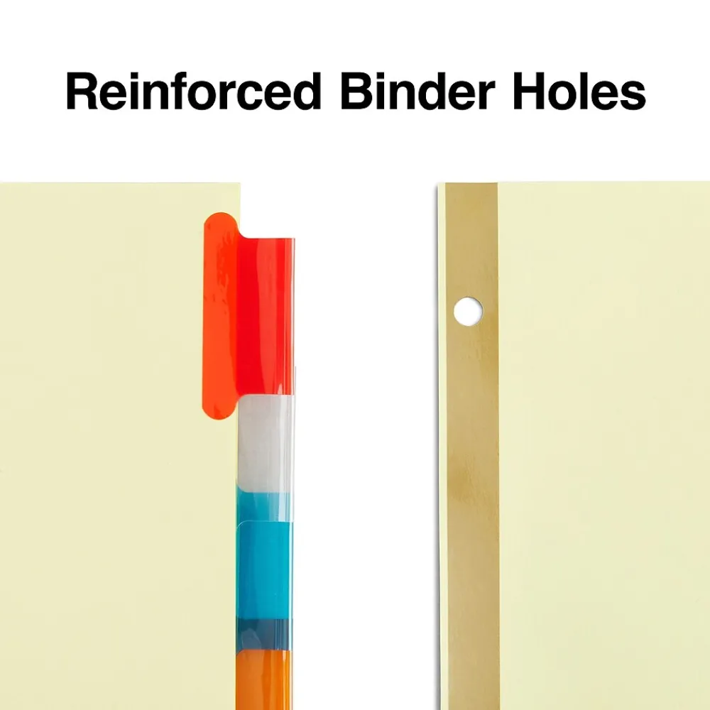 Dividers|Staples Large Tab Insertable Paper Divider, 8 Tabs, Buff with Assorted-Color Tabs, 4 Sets (13517/14483)