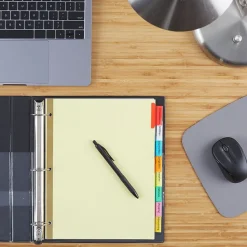 Dividers|Staples Large Tab Insertable Paper Divider, 8 Tabs, Buff with Assorted-Color Tabs, 4 Sets (13517/14483)