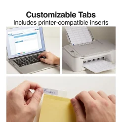 Dividers|Staples Large Tab Insertable Paper Divider, 8 Tabs, Buff with Clear Tabs, 4 Sets (13516/14482)