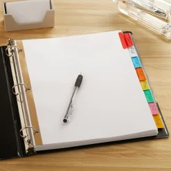 Dividers|Staples Large Tab Insertable Dividers, 8-Tab, Assorted Colors (13492/11123)