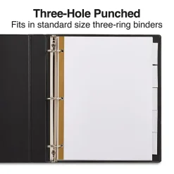 Dividers|Staples Large Tab Insertable Dividers, 5-Tab, Clear (13491/11122)