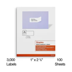 Staples Laser/Inkjet Address Labels, 1