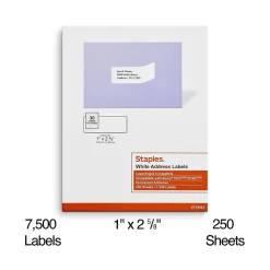 Clearance Staples Laser/Inkjet Address Labels, 1
