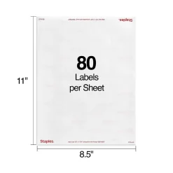 Outlet Staples Laser/Inkjet Address Labels, 1/2