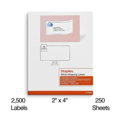 Clearance Staples Laser/Inkjet Shipping Labels, 2