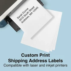 Online Staples Laser/Inkjet Shipping Labels, 8 1/2
