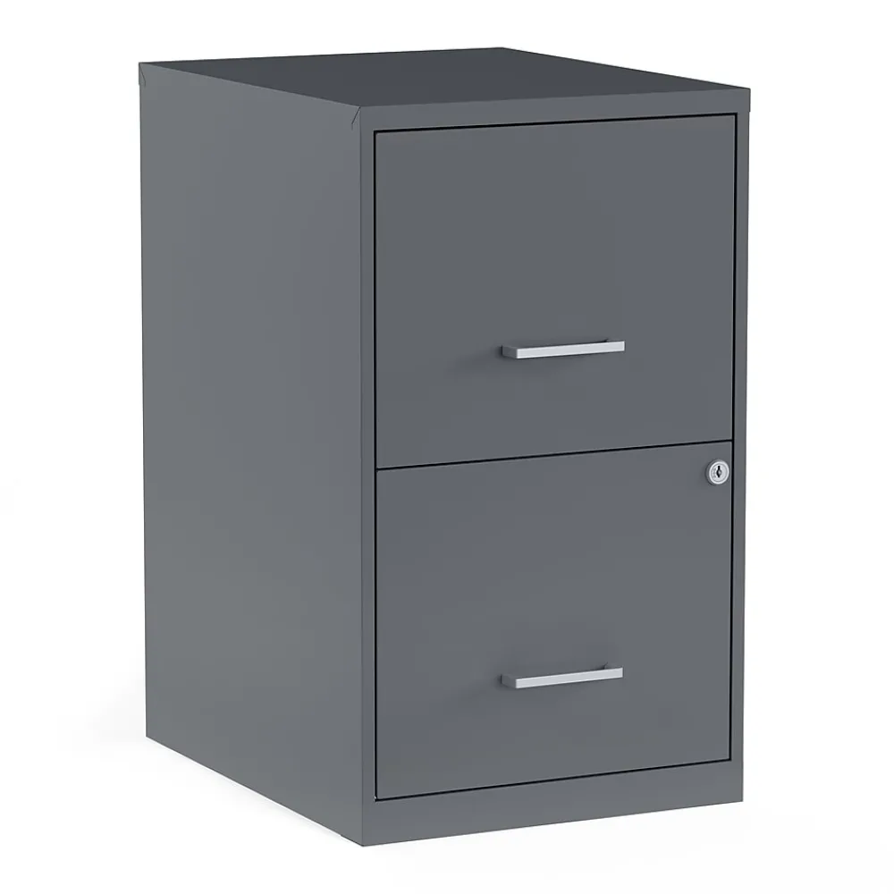 File Cabinets*Staples Light Duty 2-Drawer Mobile Vertical File Cabinet, Letter Size, Lockable, 24.1"H x 14.3"W x 18"D, Charcoal (ST52143-CC)