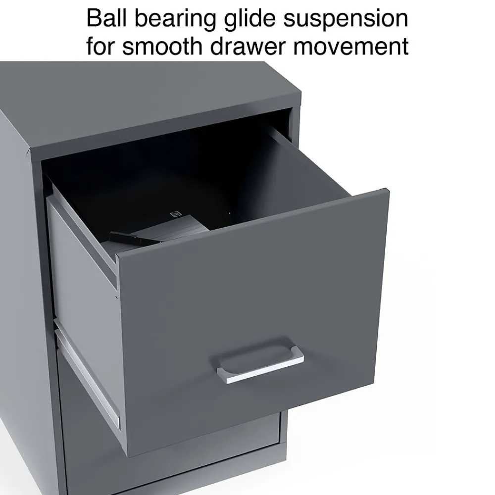 File Cabinets*Staples Light Duty 2-Drawer Mobile Vertical File Cabinet, Letter Size, Lockable, 24.1"H x 14.3"W x 18"D, Charcoal (ST52143-CC)