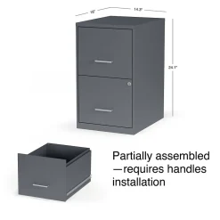 File Cabinets*Staples Light Duty 2-Drawer Mobile Vertical File Cabinet, Letter Size, Lockable, 24.1