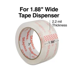 Staples ® Lightweight Moving & Storage Packing Tape, 1.88" x 109 yds., Clear, 6/Pack (ST61005/52200)