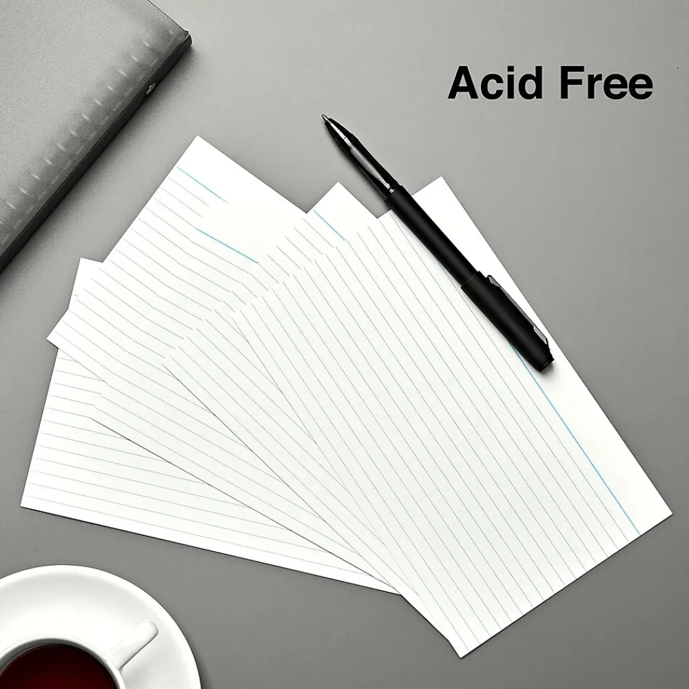 Index Cards*Staples ® Lined Index Cards, 5" x 8", White, 100 Cards/Pack (ST51016-CC)