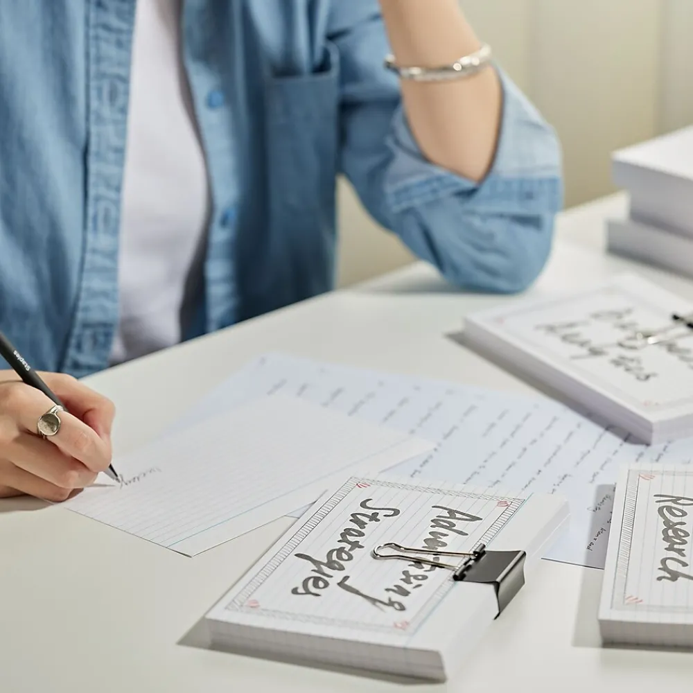 Index Cards*Staples ® Lined Index Cards, 5" x 8", White, 100 Cards/Pack (ST51016-CC)