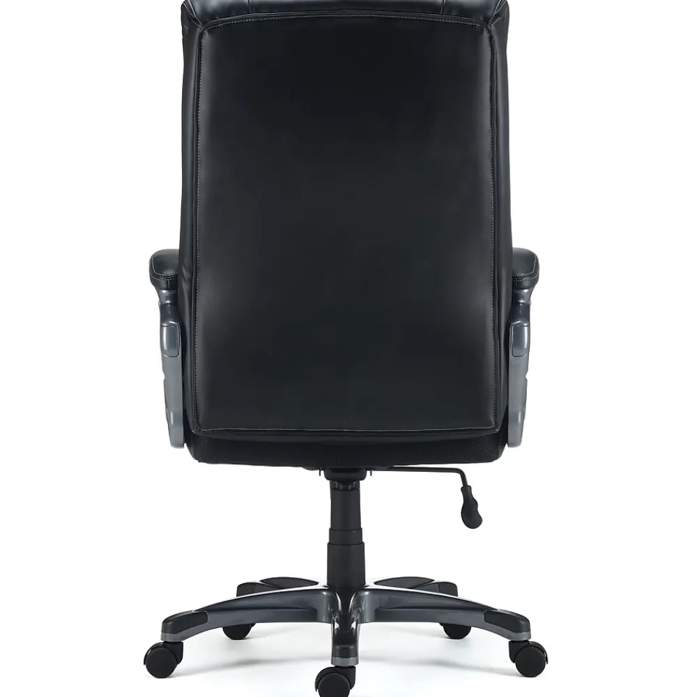 Office Chairs*Staples Lockland Ergonomic Leather Managers Big & Tall Chair, 400 lb. Capacity, Black (58067)