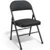 Folding & Stacking*Staples Luxura Faux Leather Folding Chair, Black, 4/Pack (51504)