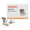 Clips & Fasteners|Staples Magnetic Bulldog Clips, 1.25"W, Metallic, 18/Pack (17694)
