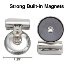 Clips & Fasteners|Staples Magnetic Bulldog Clips, 1.25"W, Metallic, 18/Pack (17694)