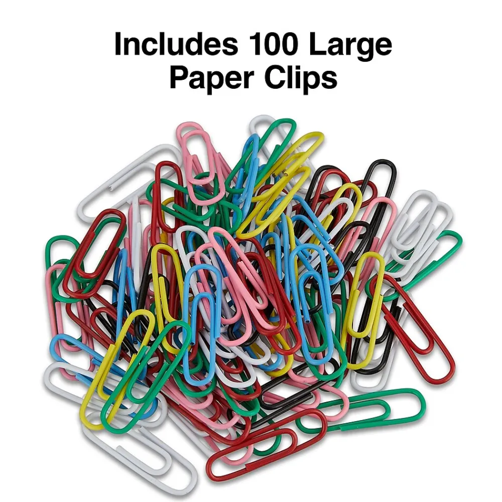 Clips & Fasteners|Staples Magnetic Paper Clip Dispenser, Clear/Black (10590)