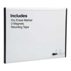Dry Erase*Staples Magnetic Steel Dry-Erase Whiteboard, Silver/Black, 1.5' x 2' (52484/28213)