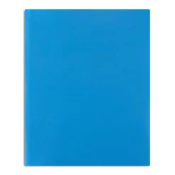 Pocket Folders|Staples Matte 2-Pocket Plastic Portfolio Folder with Fasteners, Blue (ST55477-CC) Light Blue