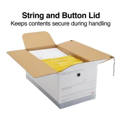 File Storage|Staples Medium Duty File Box, String and Button Lid, Letter, White/Gray, 12/Case (TR59221)