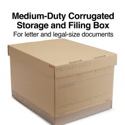 File Storage|Staples Medium Duty File Box, Lift Off Lid, Letter/Legal, Brown/Gray, 12/Carton (TR59213)