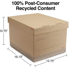 File Storage|Staples Medium Duty File Box, Lift Off Lid, Letter/Legal, Brown/Gray, 12/Carton (TR59213)