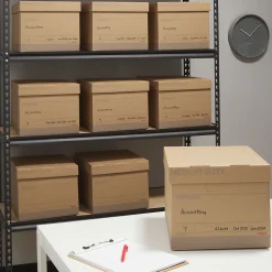 File Storage|Staples Medium Duty File Box, Lift Off Lid, Letter/Legal, Brown/Gray, 12/Carton (TR59213)