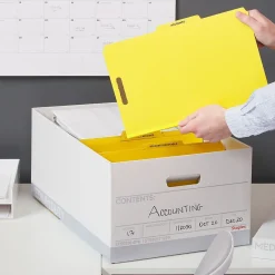 File Storage|Staples Medium Duty File Box, Lift Off Lid, Legal, White/Gray, 4/Carton (TR59216)