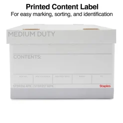File Storage|Staples Medium Duty File Box, Lift Off Lid, Legal, White/Gray, 12/Carton (TR59217)