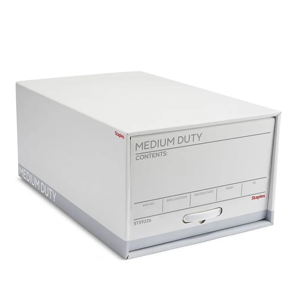 File Storage|Staples Medium Duty File Drawers, Legal, White/Gray, 6/Carton (TR59226)