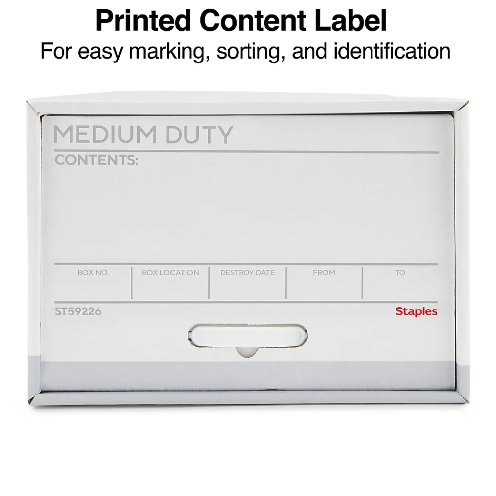 File Storage|Staples Medium Duty File Drawers, Legal, White/Gray, 6/Carton (TR59226)