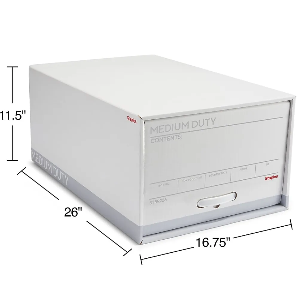 File Storage|Staples Medium Duty File Drawers, Legal, White/Gray, 6/Carton (TR59226)