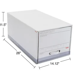 File Storage|Staples Medium Duty File Drawers, Letter, White/Gray, 6/Carton (TR59225)