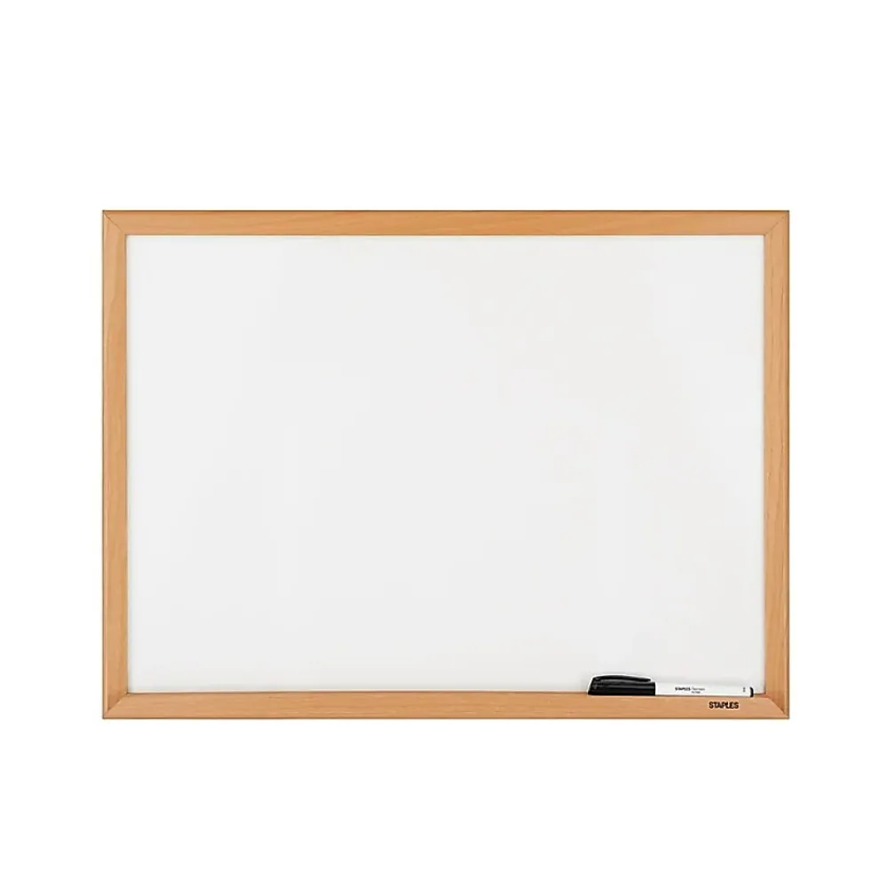 Dry Erase*Staples Melamine Dry-Erase Whiteboard, MDF Frame, 2' x 1.5' (50069)