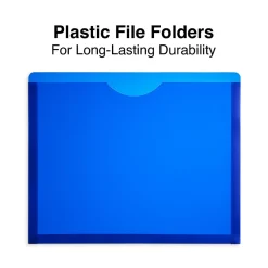 File Folders|Staples Moisture Resistant File Pockets, Letter Size, Assorted Colors, 10/Pack (TR18372)
