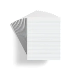 Notepads|Staples Notepad, 8.5" x 11" (US letter), Wide Ruled, White, 50 Sheets/Pad, Dozen Pads/Pack, 6 Packs/Case (TR57334CT)