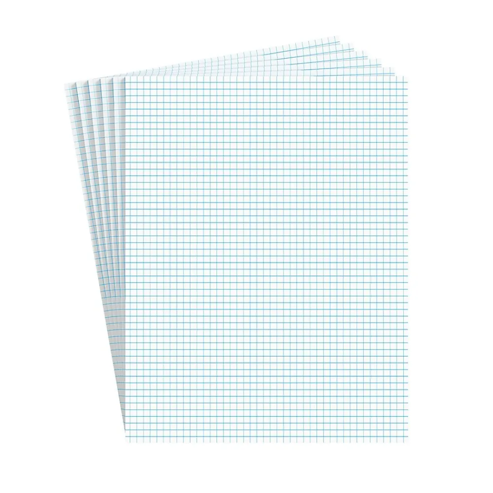 Notepads|Staples ® Notepads, 8.5" x 11", Graph Ruled, White, 50 Sheets/Pad, 6 Pads/Pack (ST57332)
