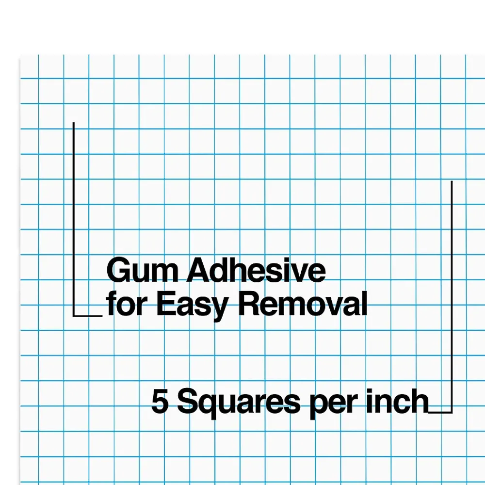 Notepads|Staples ® Notepads, 8.5" x 11", Graph Ruled, White, 50 Sheets/Pad, 6 Pads/Pack (ST57332)