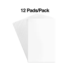 Notepads|Staples Notepads, 5" x 8", Unruled, White, 100 Sheets/Pad, Dozen Pads/Pack (ST57329)