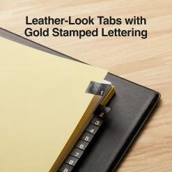 Dividers|Staples Numeric Leather Dividers, 31-Tab, Black (18947/11485)