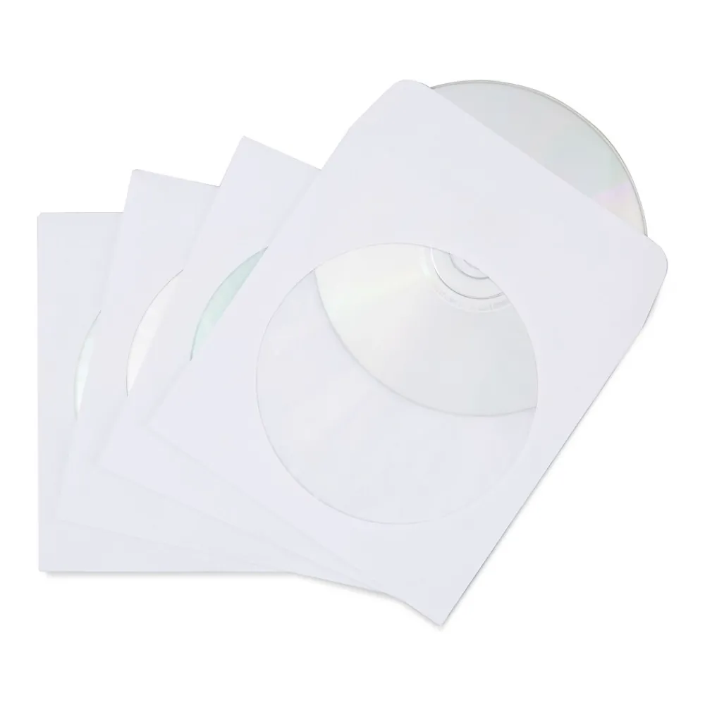 Best Staples Open End CD/DVD Envelopes, 5" x 5", White, 50/Box (12257)
