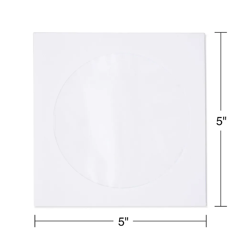 Best Staples Open End CD/DVD Envelopes, 5" x 5", White, 50/Box (12257)