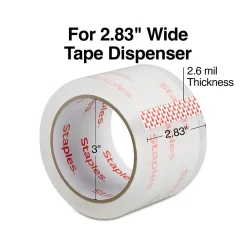 New Staples Packing Tape, 2.83"W x 54.6 yds., Clear, 6/Pack (52209/ST-XW26-6)