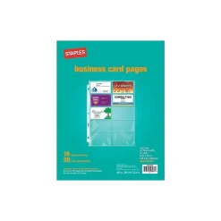 Sheet Protectors|Staples Pages, Clear, 20 Card Capacity, 10/Pack (15934)