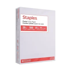 Multipurpose Paper*Staples Pastel 30% Recycled Color Copy Paper, 20 lbs., 8.5