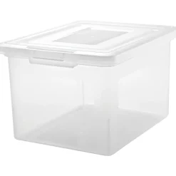 File Storage|Staples Plastic File Box, Letter/Legal Size, Clear (140050)