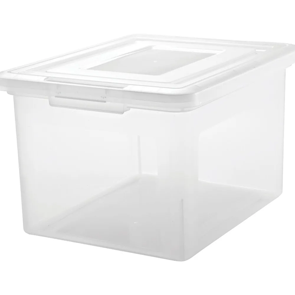 File Storage|Staples Plastic File Box, Letter/Legal Size, Clear (140050)